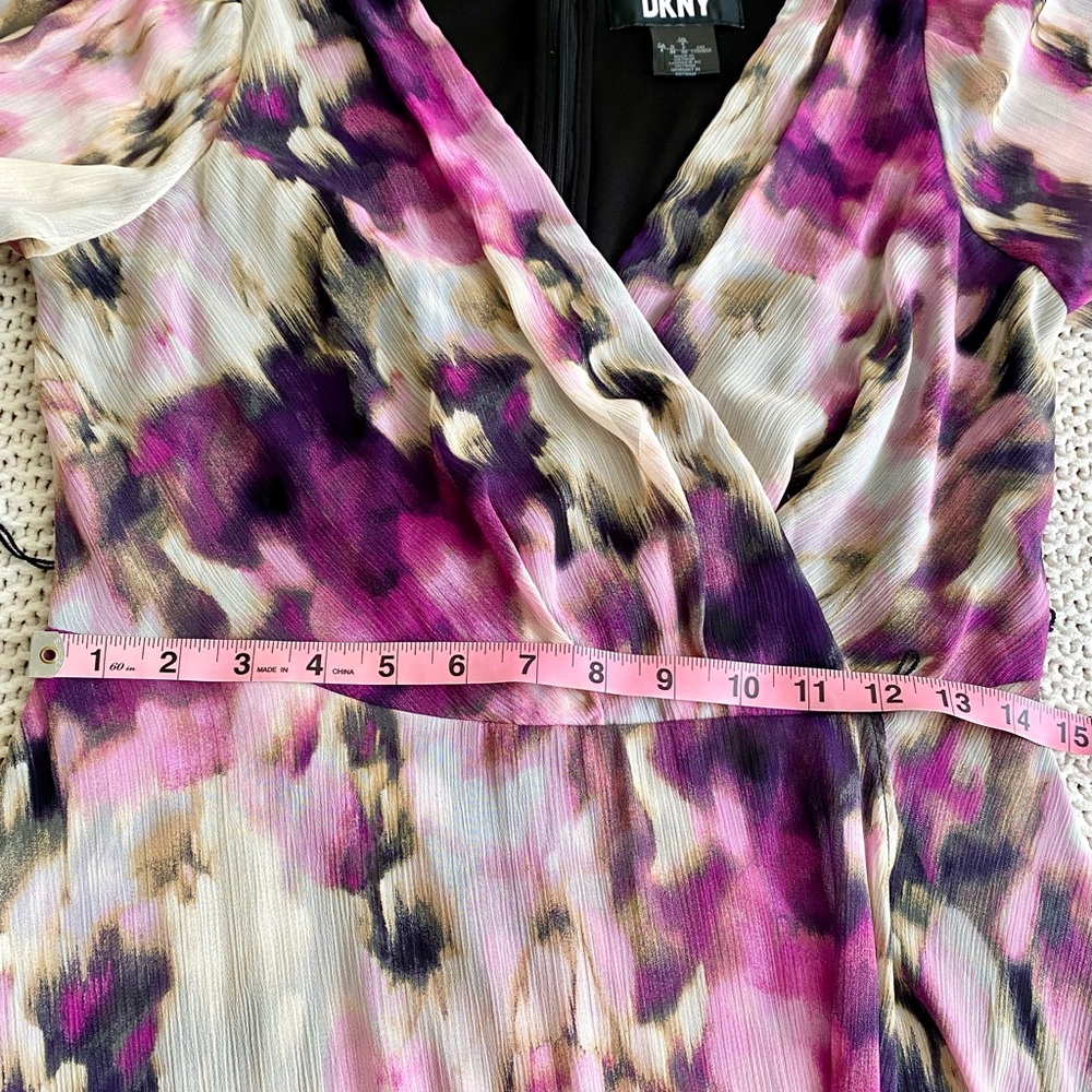 DKNY Long Sleeve Knee Length Floral Dress - Picture 7 of 7